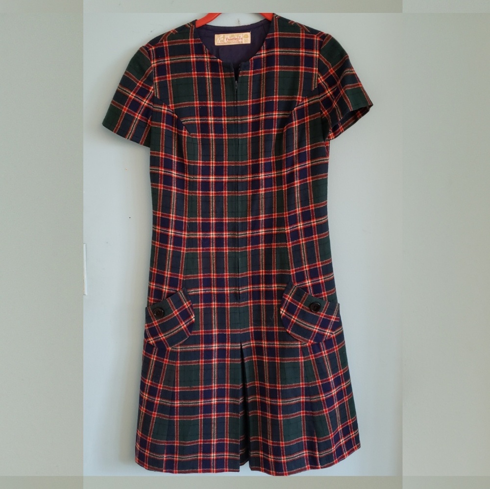 Vintage Plaid Wool Dress